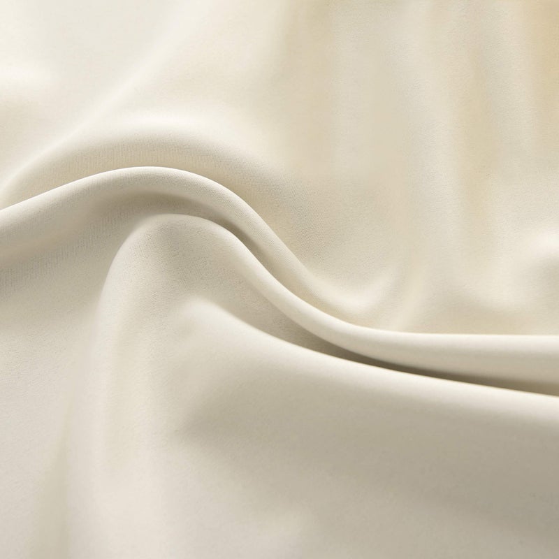 DONREN 2 Panels Cream Beige Curtain Valances for Kitchen 42 x 15 Inches Long Room Darkening Rod Pocket Valances - Image 4